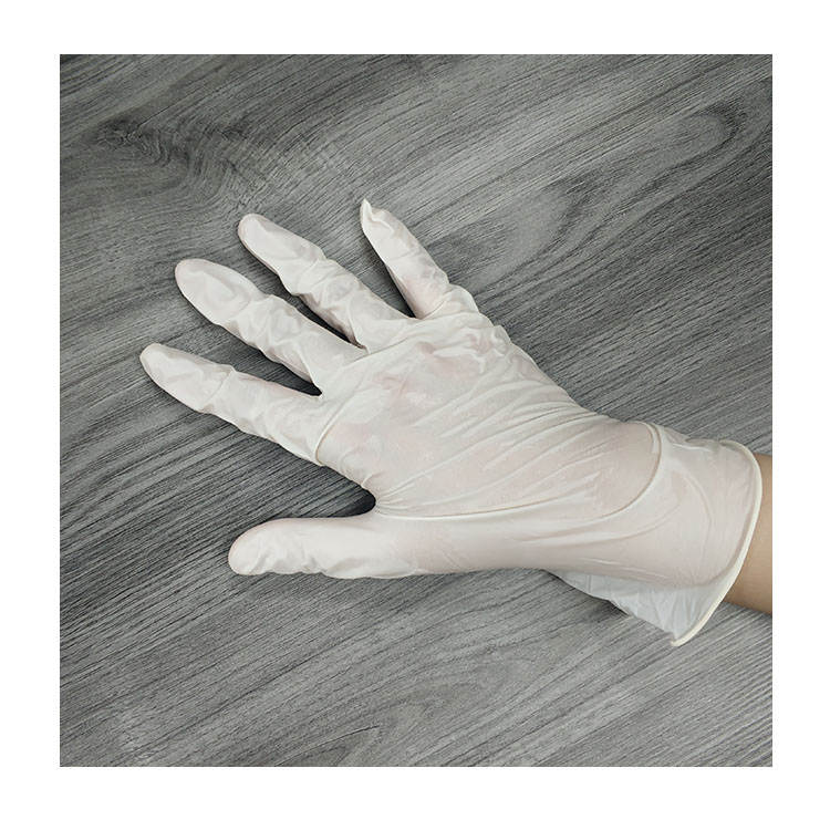 White medical disposable powder-free nitrile gloves