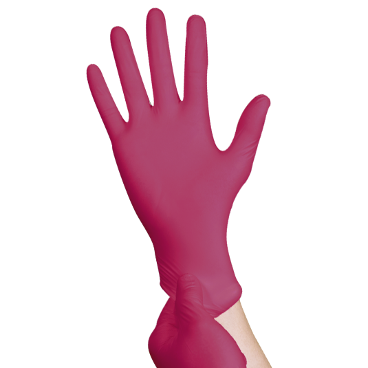 Red medical disposable powder-free nitrile gloves