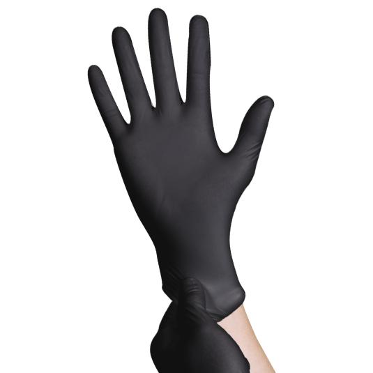 Black medical disposable powder-free nitrile gloves