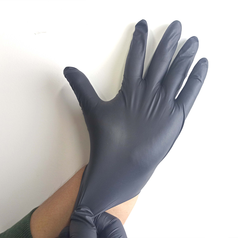 Natural Powder-Free Black Latex Rubber Gloves