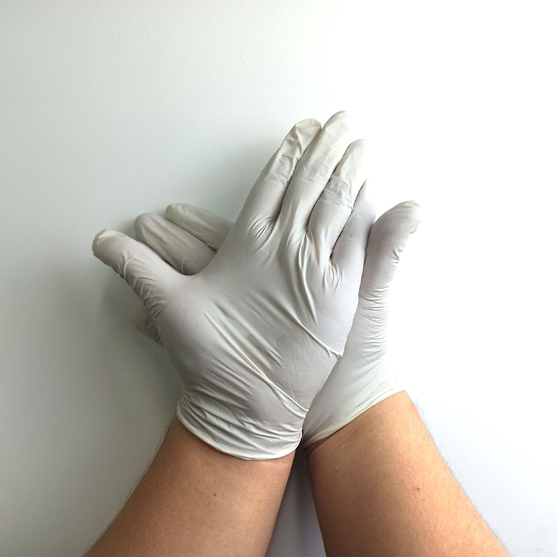 Natural Powder Free White Latex Rubber Gloves