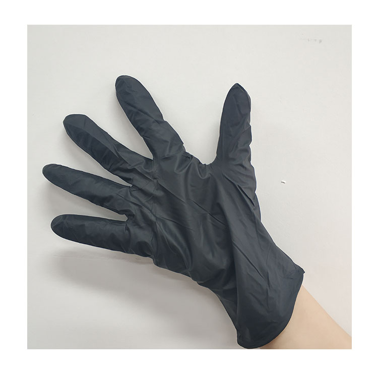 Black medical disposable powder-free nitrile gloves