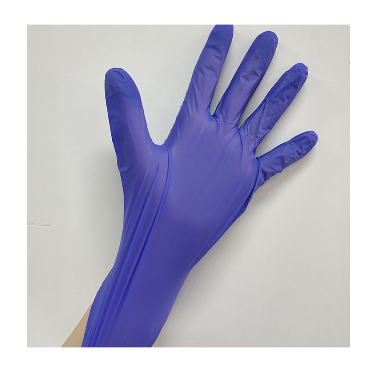 Purple medical disposable powder-free nitrile gloves